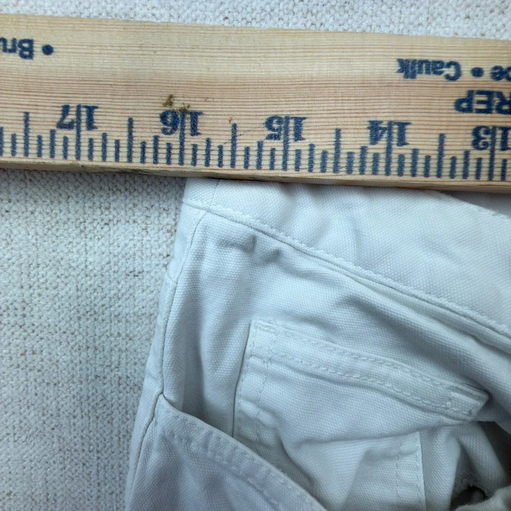 Talbots Bermuda Shorts Womens 12 Long Stretch Denim White Solid Classic Modern